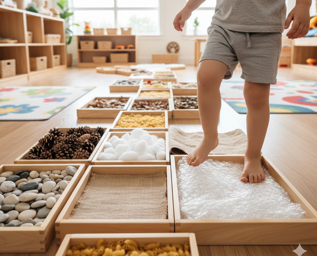 rozwój sensoryczny dziecka - ścieżka sensoryczna